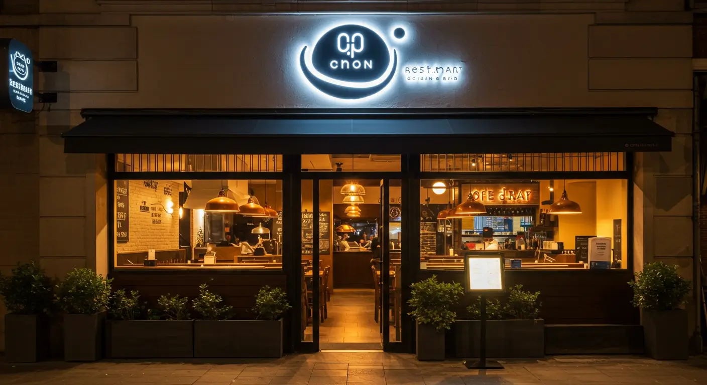 letreiro iluminado para restaurante