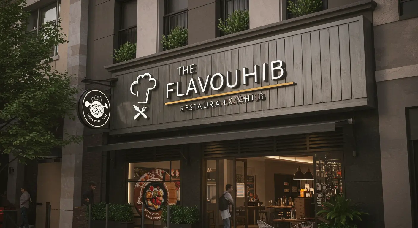 placa de sinalização para restaurantes